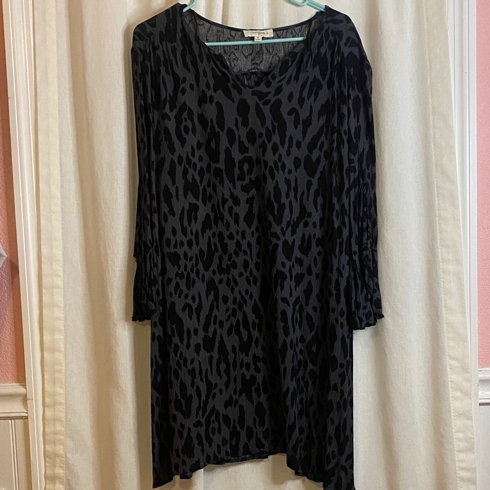Umgee Black Animal Print Dress